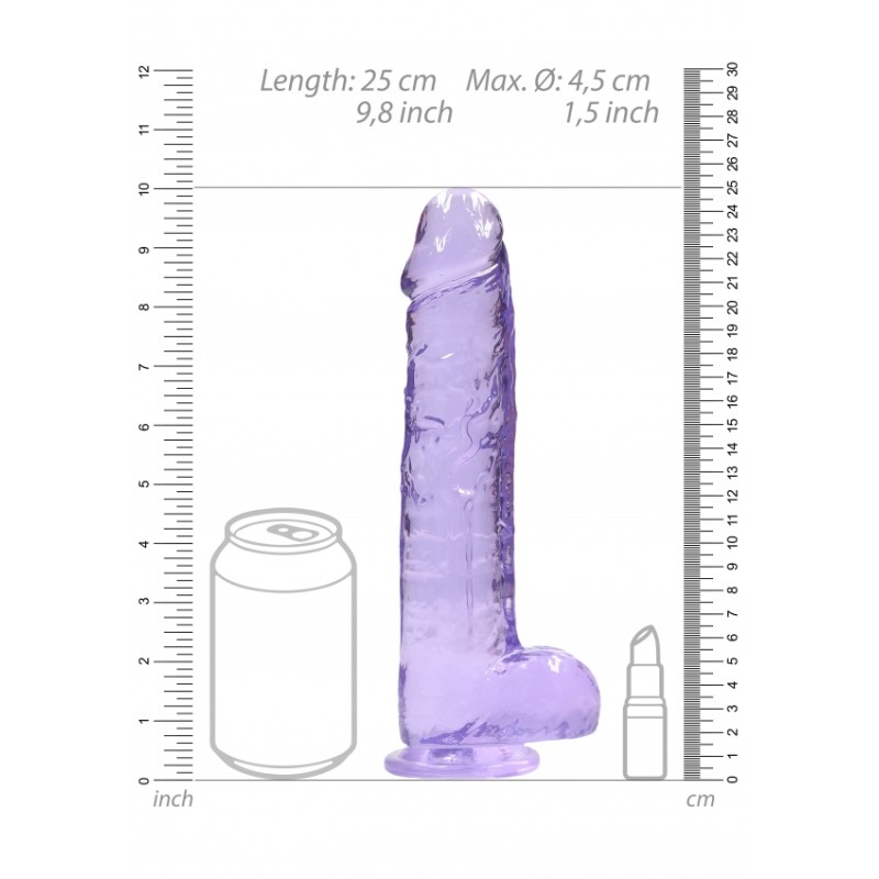 Real Rock | Realistic Dildo With Balls - Purple - 23cm