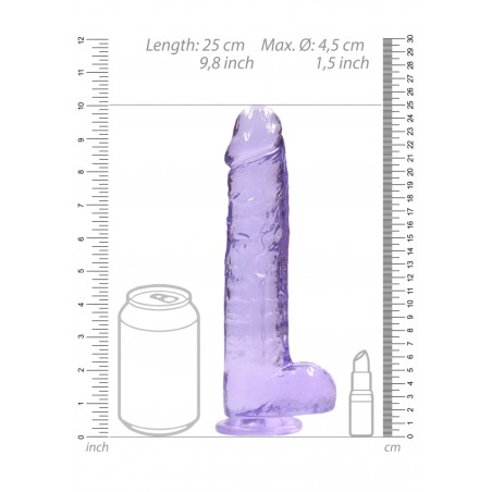 Real Rock | Realistic Dildo With Balls - Purple - 23cm