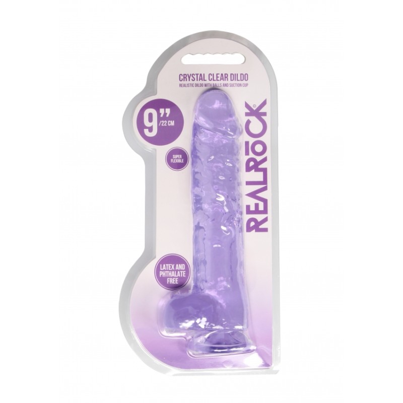 Real Rock | Realistic Dildo With Balls - Purple - 23cm