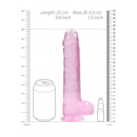 Real Rock | Realistic Dildo With Balls - Pink - 23cm