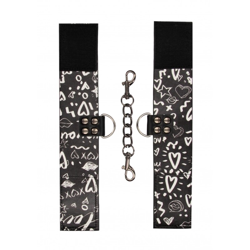Printed Hand Cuffs | Love Street Art Fasion | Black