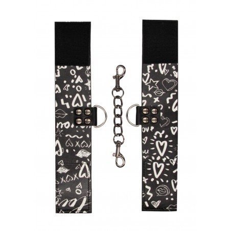 Printed Hand Cuffs | Love Street Art Fasion | Black