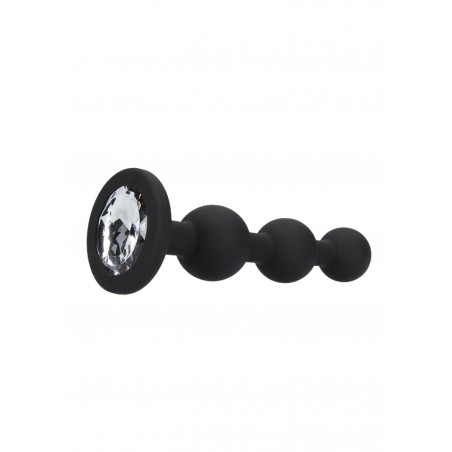 OUCH! | Silicone Beaded Diamond Butt Plug | Black