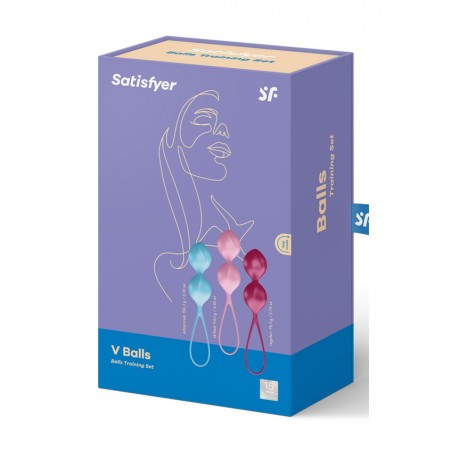 Satisfyer | V Balls Kegel Set of 3 - Turquoise/Red/Pink