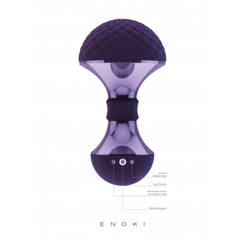 [ Sex Shop - Bulk ] Vive | Enoki | Εύκαμπτο Wand Massager | Μοβ