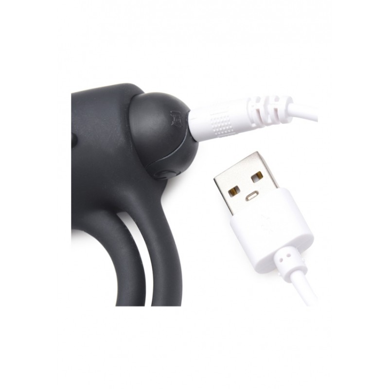 XR Brands |Silicone Cock Ring & Bullet with Remote Control | Bla