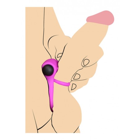 Silicone Cock Ring & Bullet with Remote Control | Purple