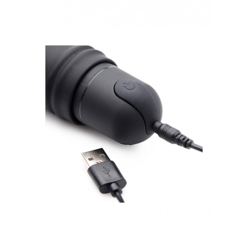 XR Brands | XL Bullet & Swirl Silicone Sleeve | Black