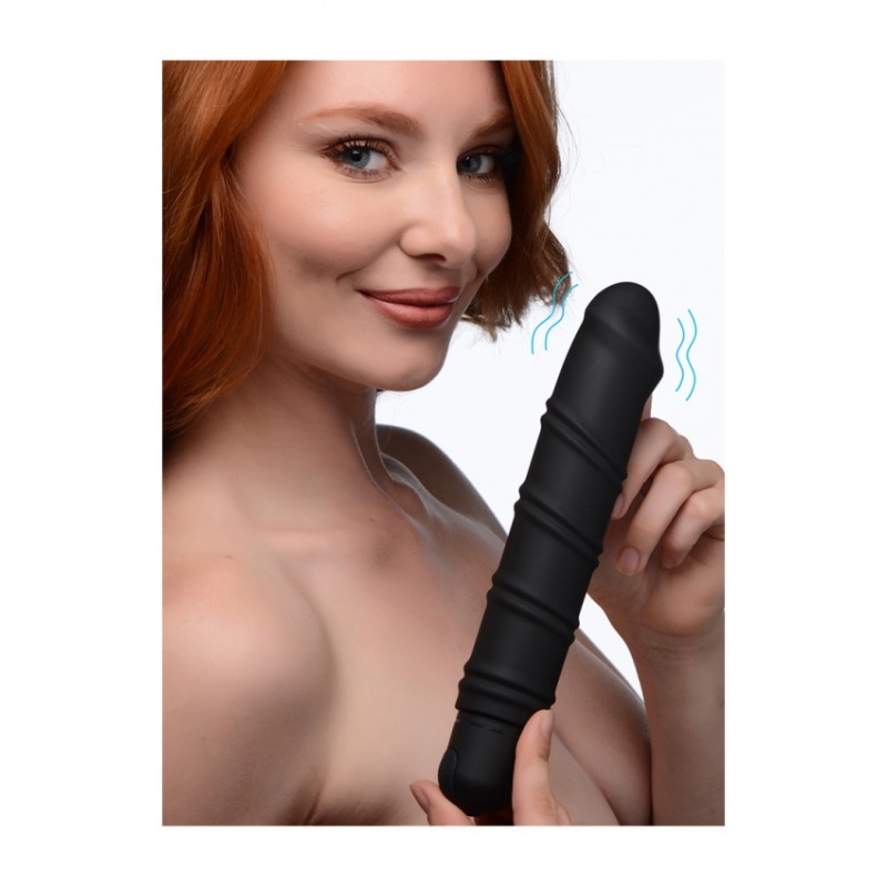 XR Brands | XL Bullet & Swirl Silicone Sleeve | Black
