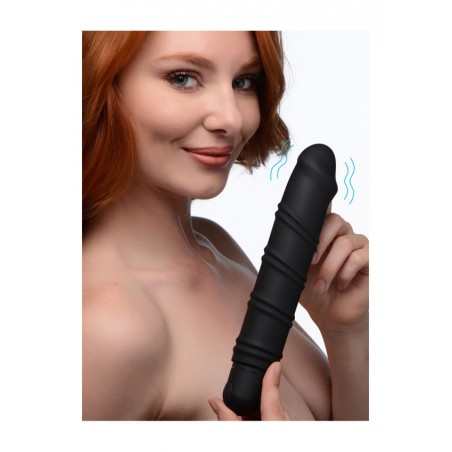 XR Brands | XL Bullet & Swirl Silicone Sleeve | Black