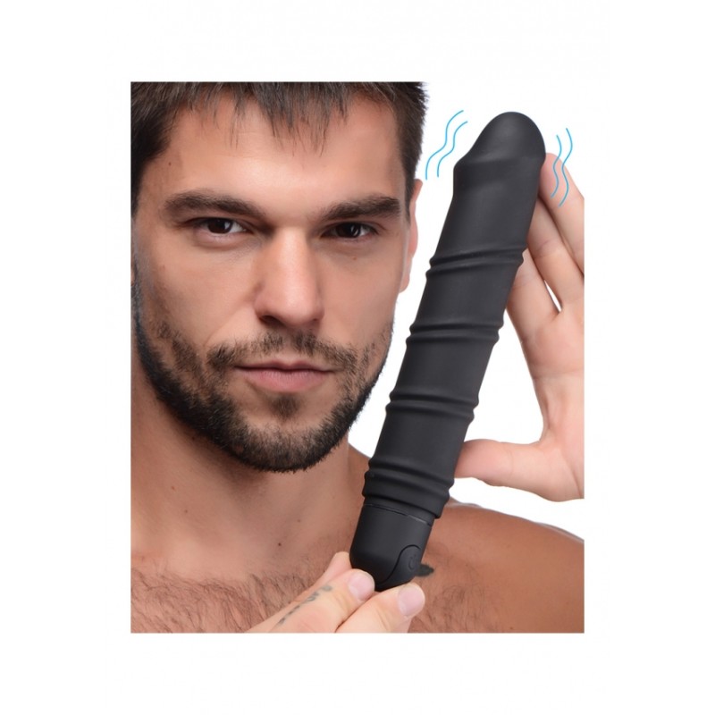 XR Brands | XL Bullet & Swirl Silicone Sleeve | Black