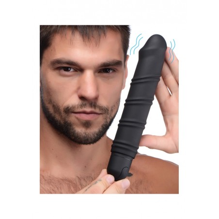 XR Brands | XL Bullet & Swirl Silicone Sleeve | Black