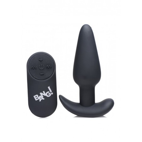 XR Brands | 21X Vibrating Silicone Butt Plug with Remote | Black