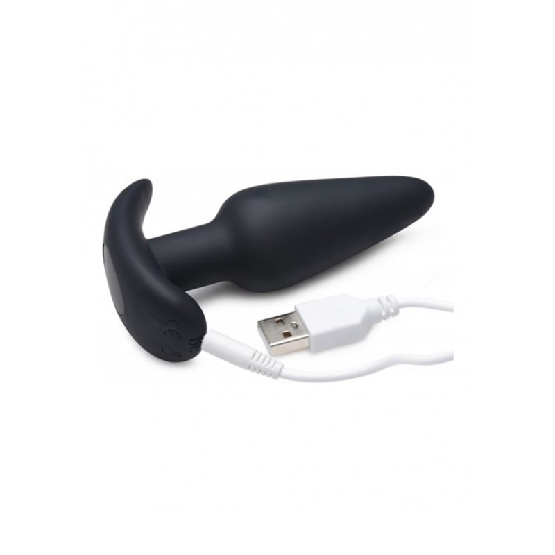 XR Brands | 21X Vibrating Silicone Butt Plug with Remote | Black