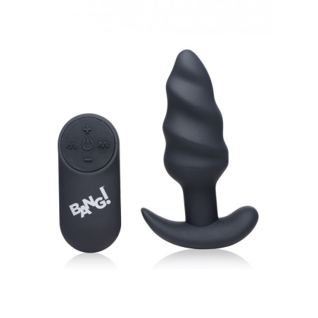 XR Brands | 21X Vibrating Silicone Swirl Butt Plug with Remote |