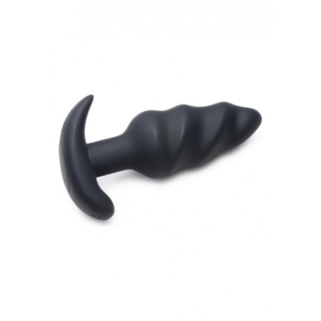 XR Brands | 21X Vibrating Silicone Swirl Butt Plug with Remote |