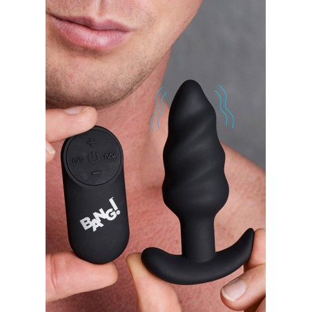 XR Brands | 21X Vibrating Silicone Swirl Butt Plug with Remote |