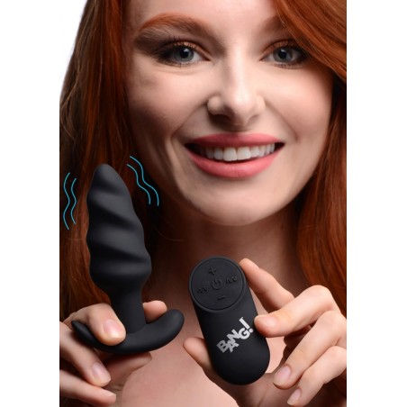 XR Brands | 21X Vibrating Silicone Swirl Butt Plug with Remote |