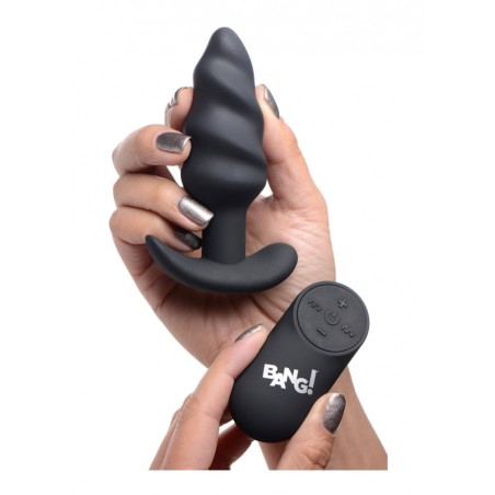 XR Brands | 21X Vibrating Silicone Swirl Butt Plug with Remote |