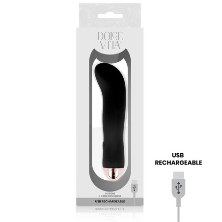DOLCE VITA | RECHARGEABLE VIBRATOR TWO BLACK 7 SPEED