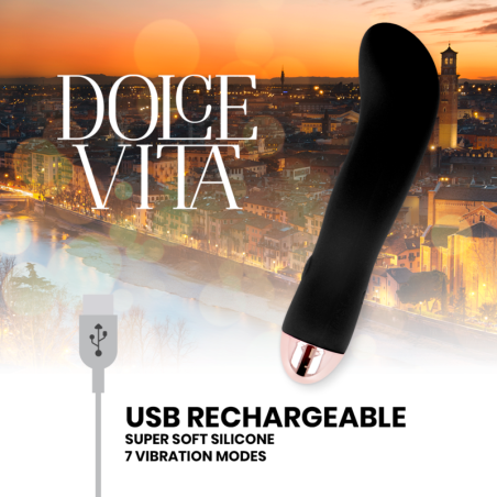 DOLCE VITA | RECHARGEABLE VIBRATOR TWO BLACK 7 SPEED