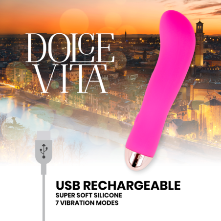 DOLCE VITA | RECHARGEABLE VIBRATOR TWO | PINK | 7 SPEEDS