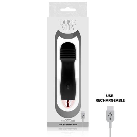 DOLCE VITA | RECHARGEABLE VIBRATOR THREE | BLACK | 7 SPEED