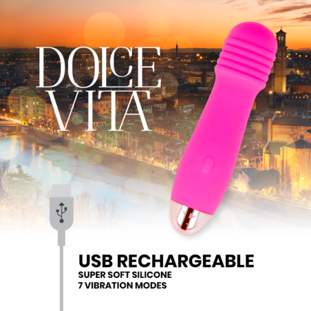 DOLCE VITA | RECHARGEABLE VIBRATOR THREE | PINK | 7 SPEEDS