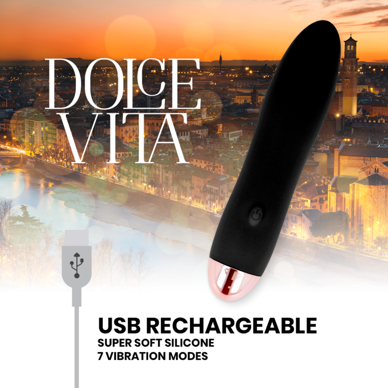 DOLCE VITA | Επαναφορτιζόμενος Δονητής 4 | 7 Speeds | Μαύρος