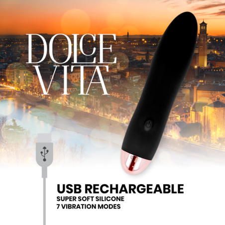 DOLCE VITA | RECHARGEABLE VIBRATOR FOUR | BLACK 7 | SPEEDS