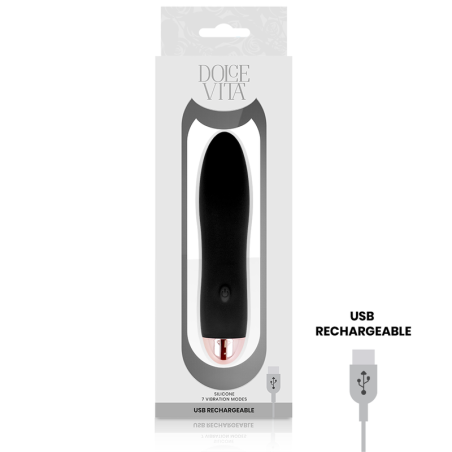 DOLCE VITA | RECHARGEABLE VIBRATOR FOUR | BLACK 7 | SPEEDS