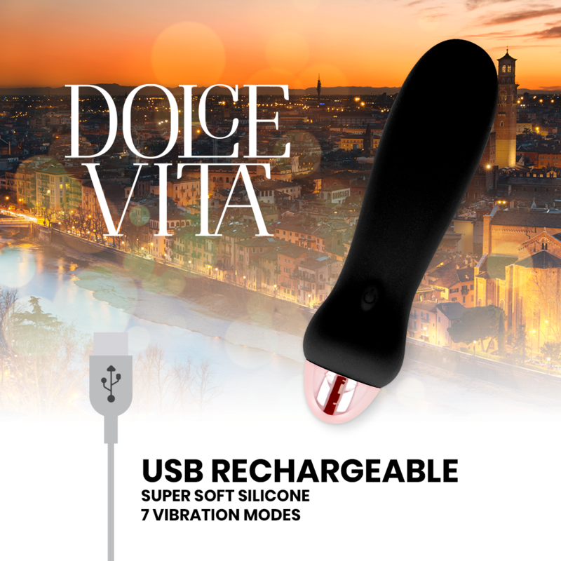 DOLCE VITA 5 | Επαναφορτιζόμενος Δονητής | 7 Speeds | Μαύρος