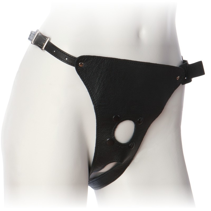 Doc Johnson - Vac-U-Lock - Leather Ultra Harness with Plug