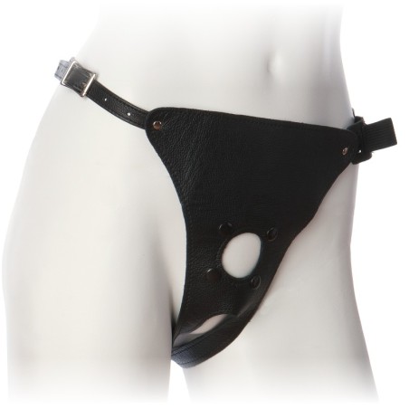 Doc Johnson - Vac-U-Lock - Leather Ultra Harness with Plug
