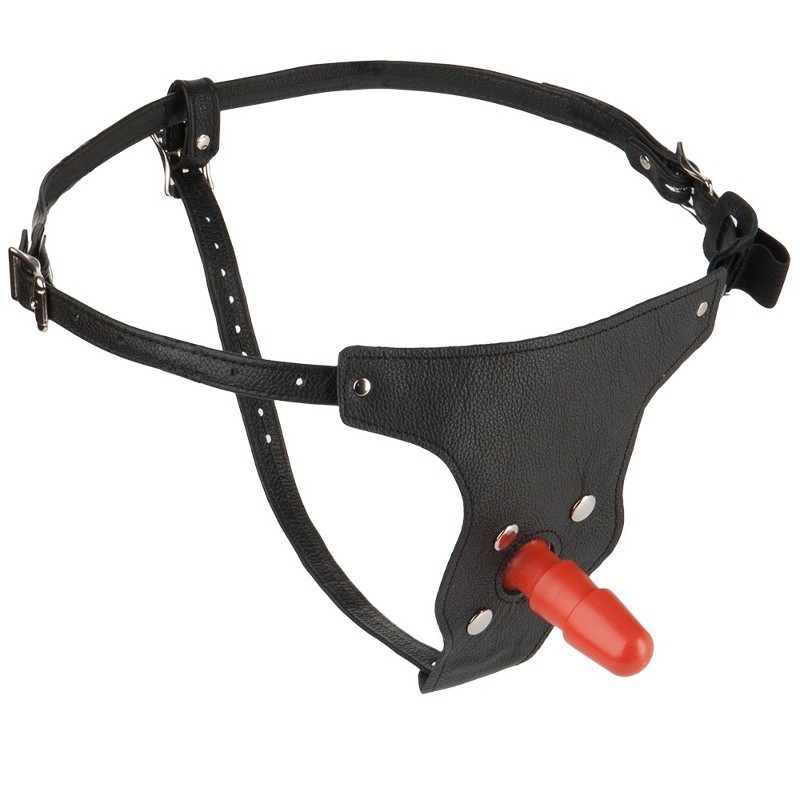 Doc Johnson - Vac-U-Lock - Leather Ultra Harness with Plug