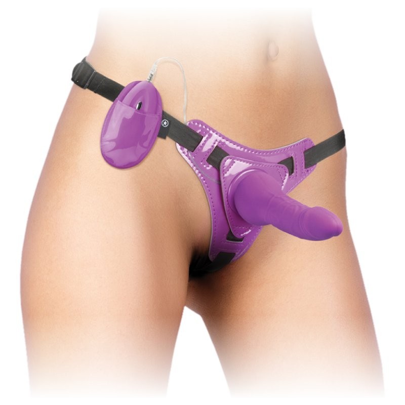 OUCH - Vibrating Pleasure Strap-On - Purple