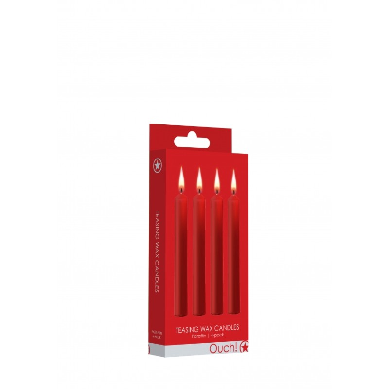 Teasing Wax Candles | Parafin | 4-pack | Red