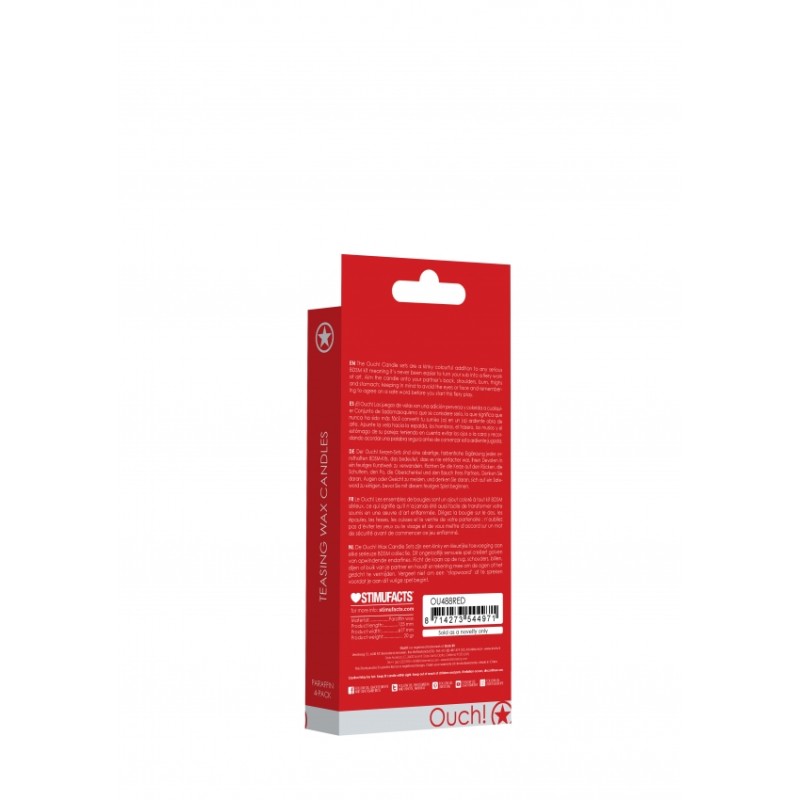 Teasing Wax Candles | Parafin | 4-pack | Red