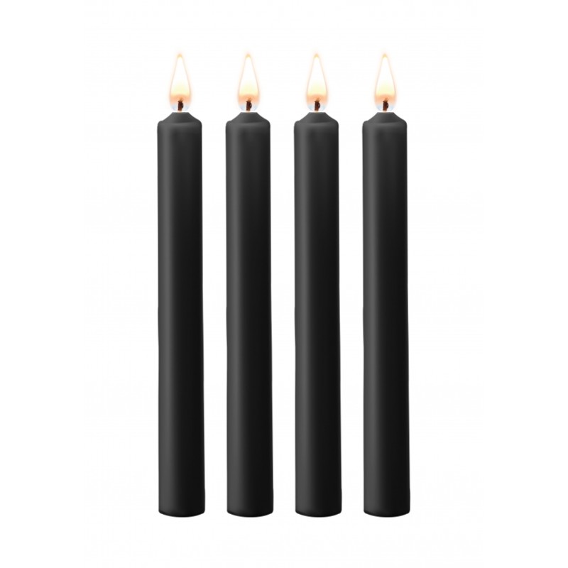 Teasing Wax Candles Large | Parafin | 4-pack | Black