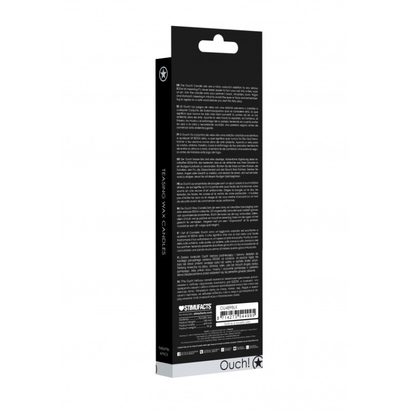 Teasing Wax Candles Large | Parafin | 4-pack | Black