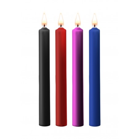 Teasing Wax Candles Large | Parafin | 4-pack | Mixed Colors