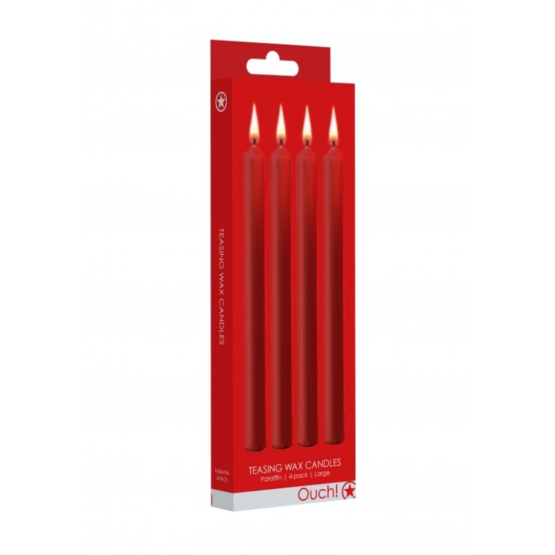 Teasing Wax Candles Large | Parafin | 4-pack | Red