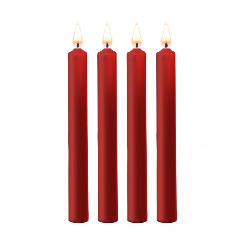 Teasing Wax Candles Large | Parafin | 4-pack | Red