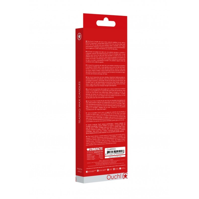 Teasing Wax Candles Large | Parafin | 4-pack | Red