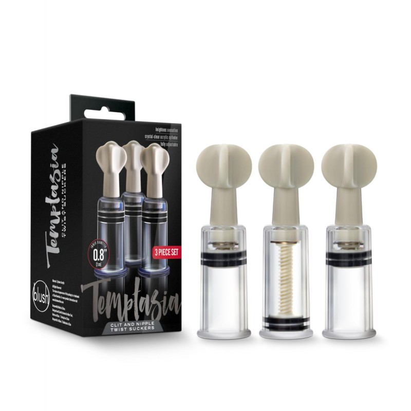 Temptasia | Clit And Nipple Twist Suckers - Set of 3 - Clear