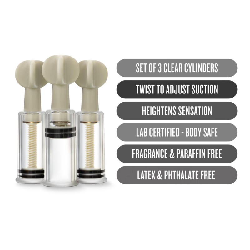 Temptasia | Clit And Nipple Twist Suckers - Set of 3 - Clear