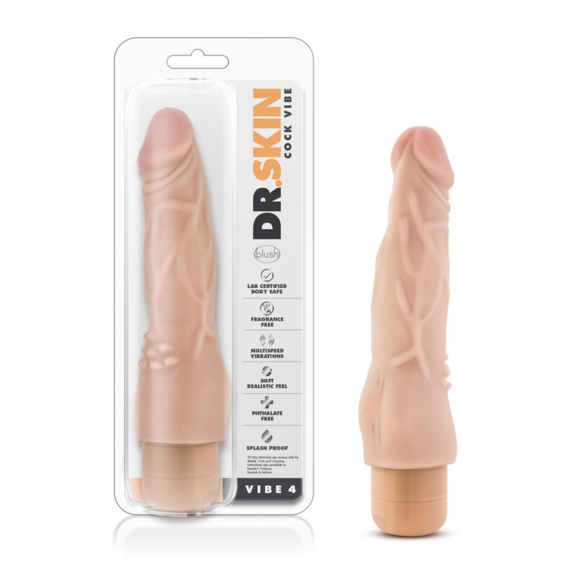Dr. SKIN | Ρεαλιστικός Δονητής | Νο 4 - 20cm | Δέρματος