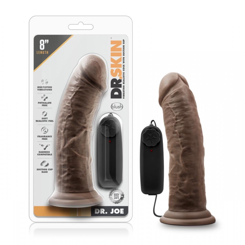 Dr. Skin - Dr. Joe Vibrator With Suction Cup 20cm - Chocolate