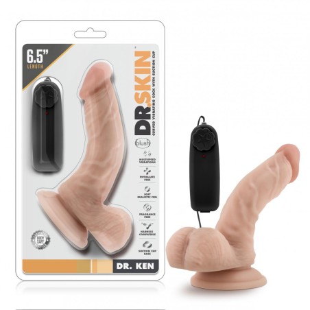 Dr. Skin - Dr. Ken Vibrator With Suction Cup 16,5cm - Vanilla