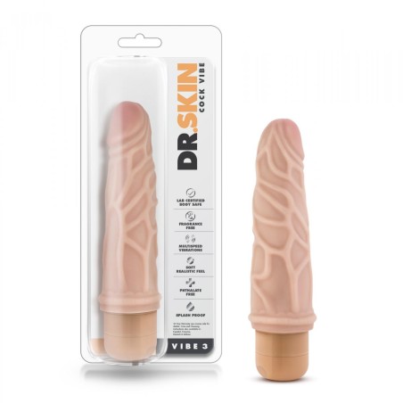 Dr. Skin - Cock Vibe no3 18,4cm Vibrating Dildo - Beige